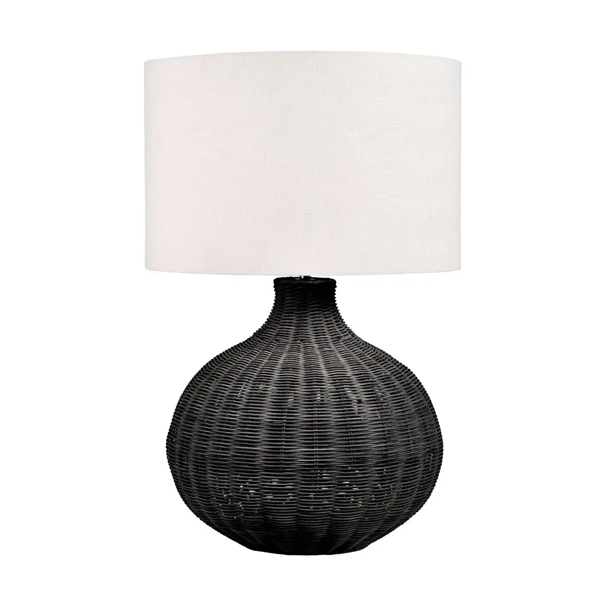 Allona Rattan Table Lamp - Black  Nicholas John Interiors