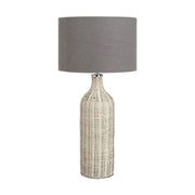 Anika Rattan Bottle Table Lamp - Grey Wash  Nicholas John Interiors