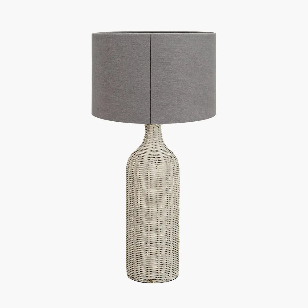 Anika Rattan Bottle Table Lamp - Grey Wash  Nicholas John Interiors