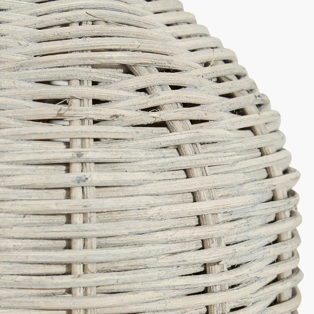 Anika Rattan Bottle Table Lamp - Grey Wash  Nicholas John Interiors