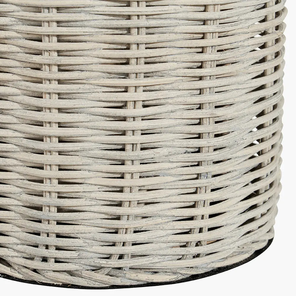 Anika Rattan Bottle Table Lamp - Grey Wash  Nicholas John Interiors