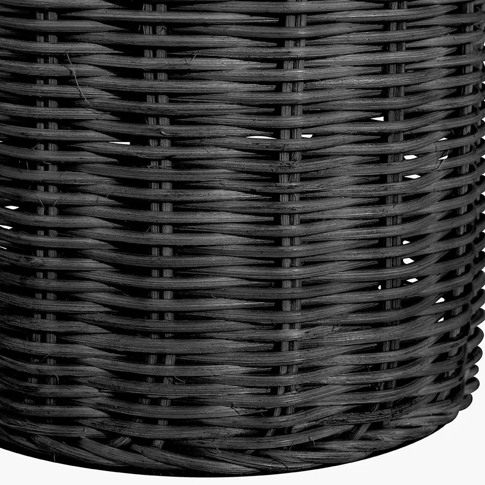Anika Rattan Bottle Table Lamp - Black  Nicholas John Interiors