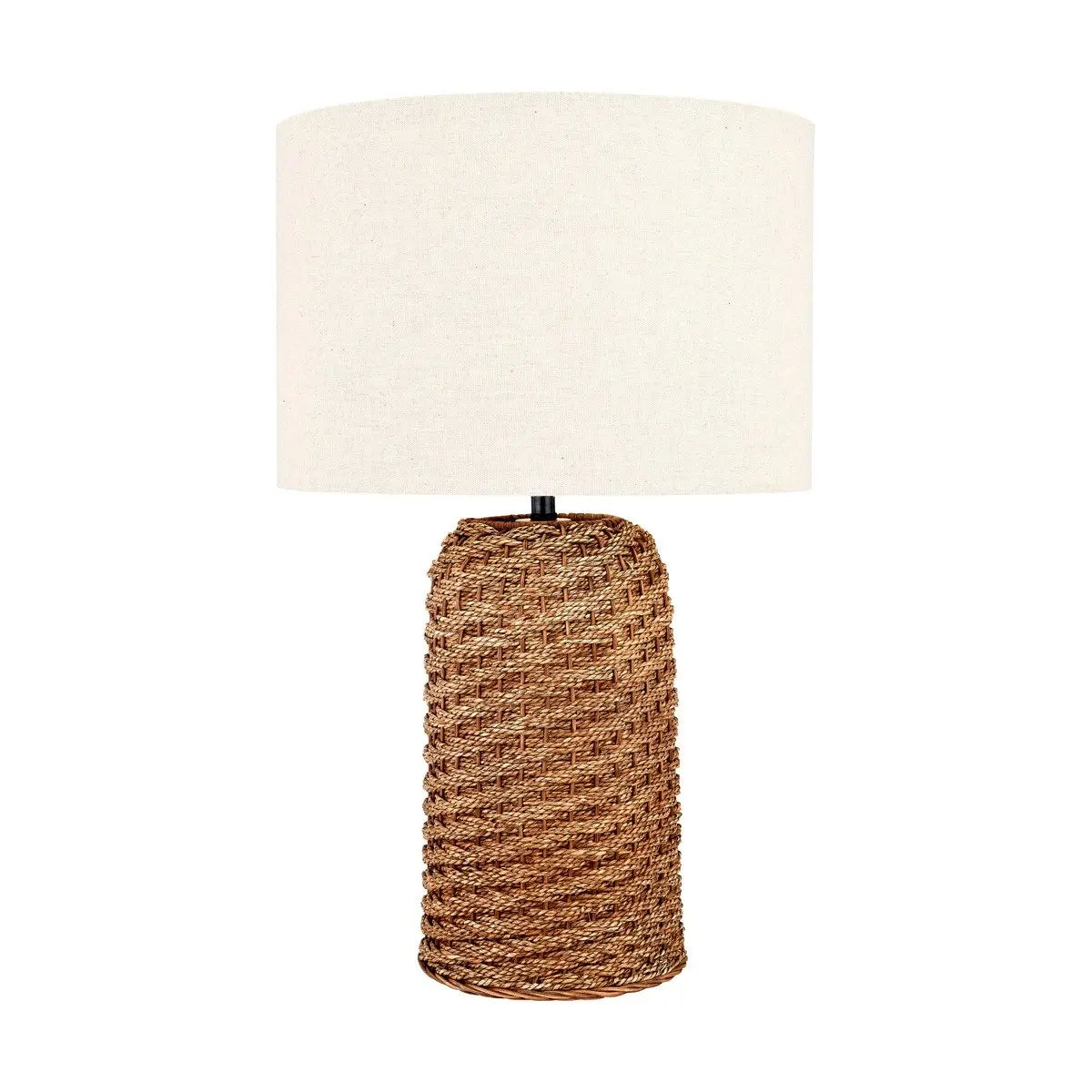 Andros Woven Seagrass Table Lamp - Brown  Nicholas John Interiors