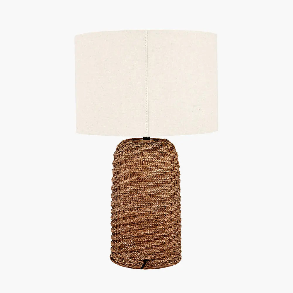 Andros Woven Seagrass Table Lamp - Brown  Nicholas John Interiors