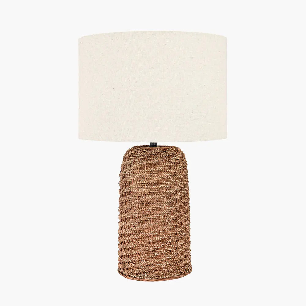 Andros Woven Seagrass Table Lamp - Brown  Nicholas John Interiors