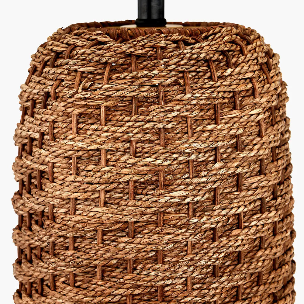 Andros Woven Seagrass Table Lamp - Brown  Nicholas John Interiors