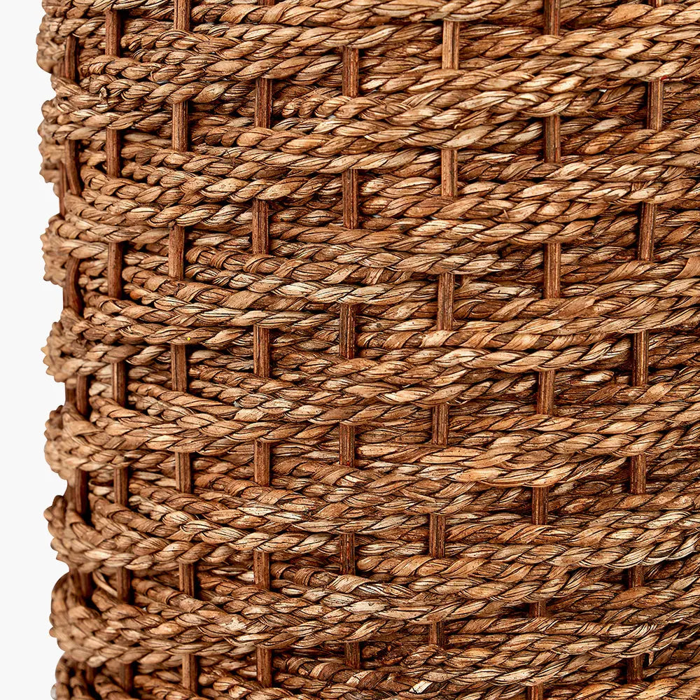 Andros Woven Seagrass Table Lamp - Brown  Nicholas John Interiors