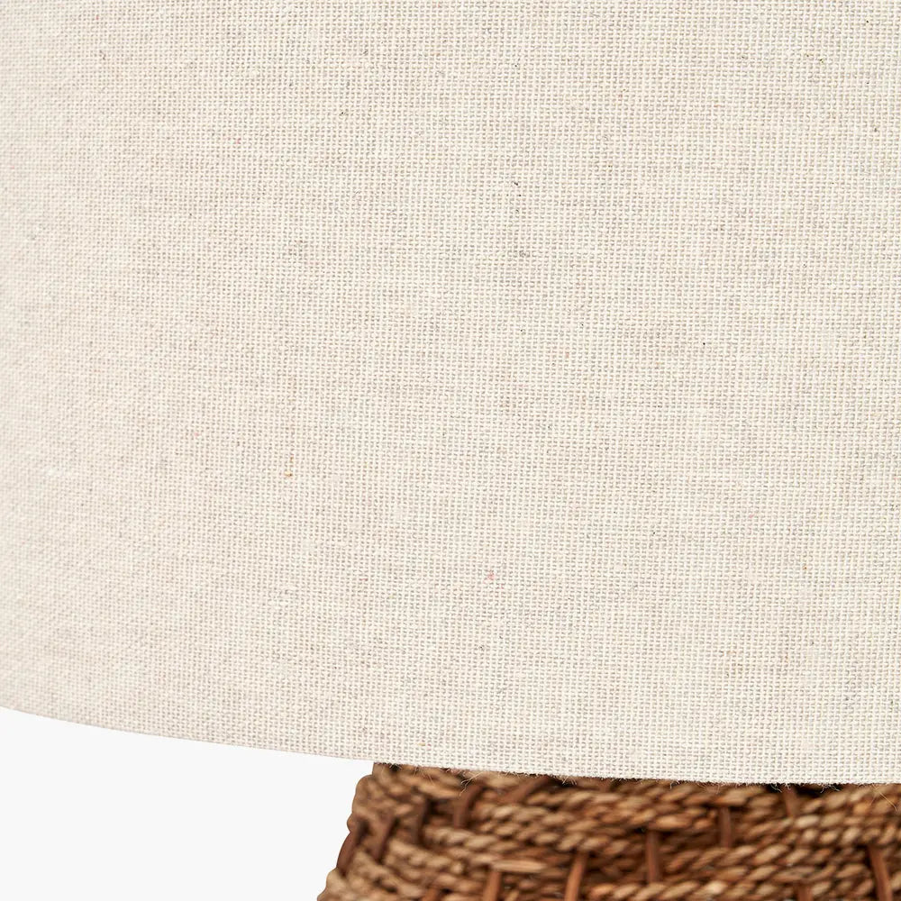 Andros Woven Seagrass Table Lamp - Brown  Nicholas John Interiors