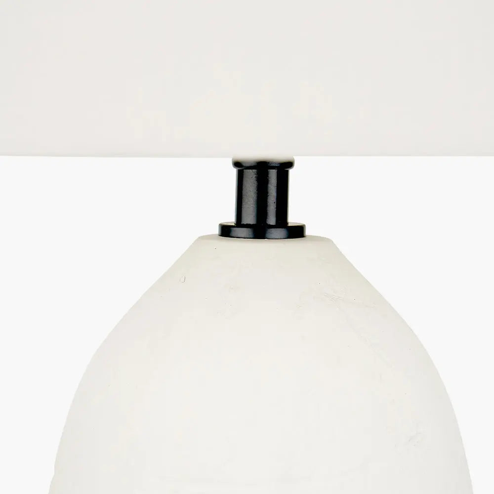Erika Vintage Textured Ceramic Floor Lamp - White  Nicholas John Interiors