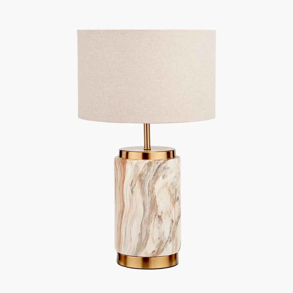 Carrara Natural Stone Effect Ceramic Table Lamp  Nicholas John Interiors
