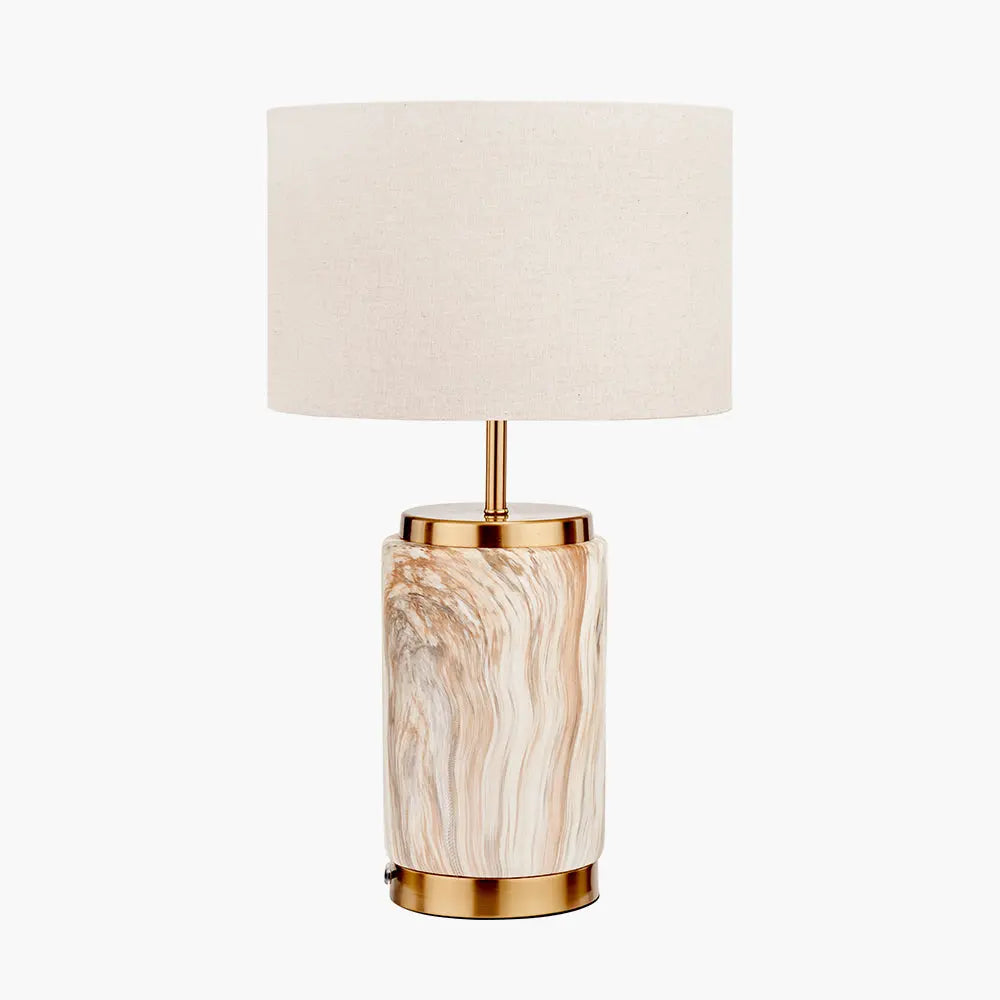 Carrara Natural Stone Effect Ceramic Table Lamp  Nicholas John Interiors