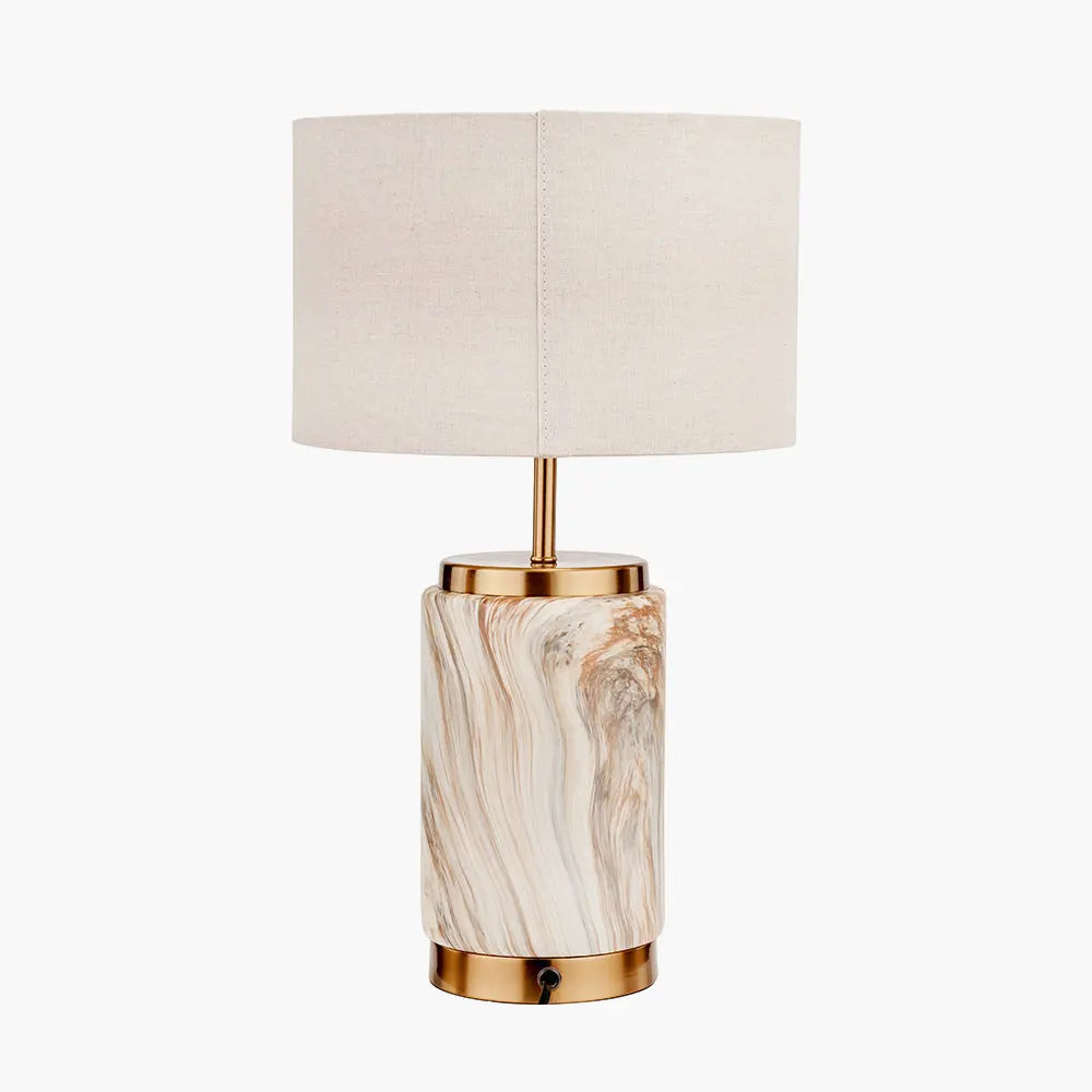 Carrara Natural Stone Effect Ceramic Table Lamp  Nicholas John Interiors