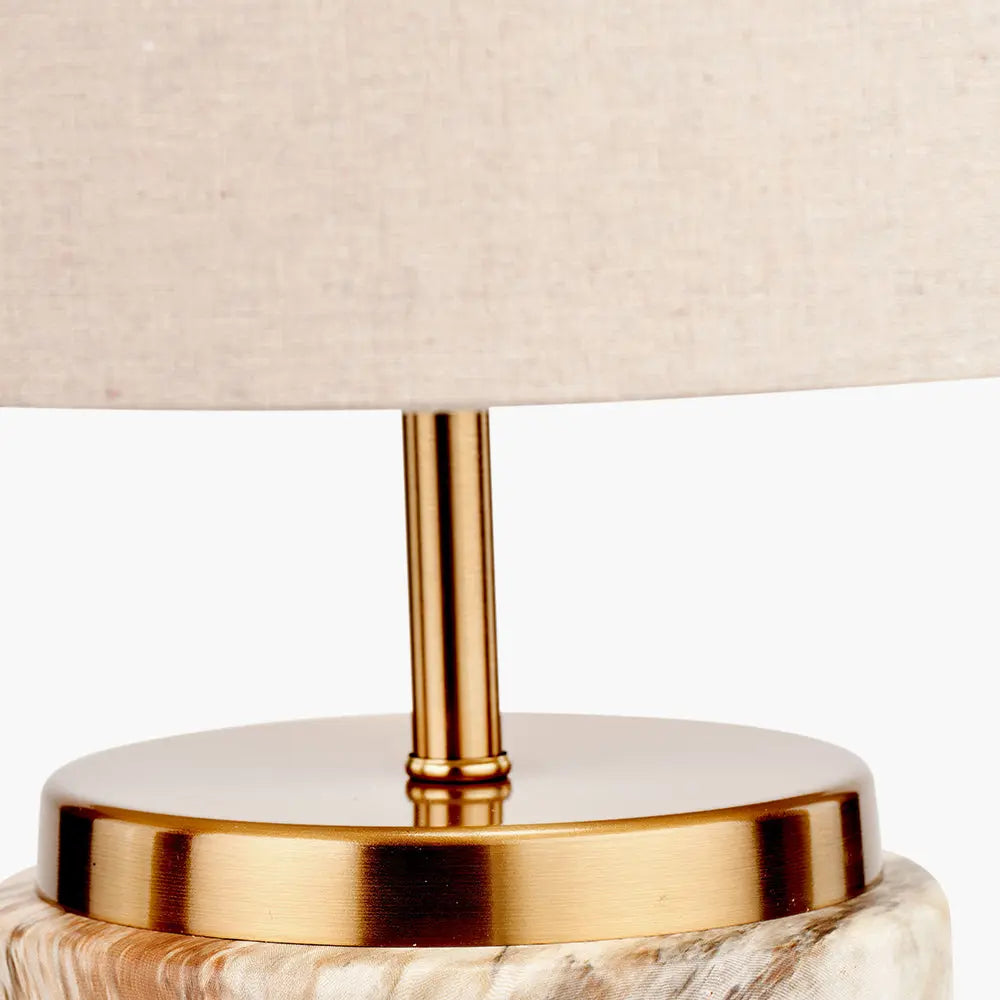 Carrara Natural Stone Effect Ceramic Table Lamp  Nicholas John Interiors
