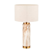 Carrara Natural Stone Effect Ceramic Tall Table Lamp  Nicholas John Interiors