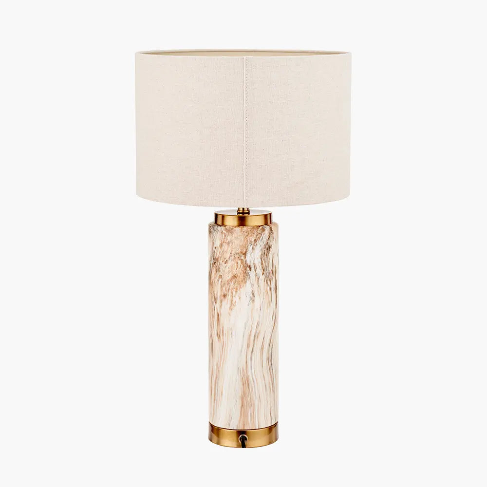 Carrara Natural Stone Effect Ceramic Tall Table Lamp  Nicholas John Interiors