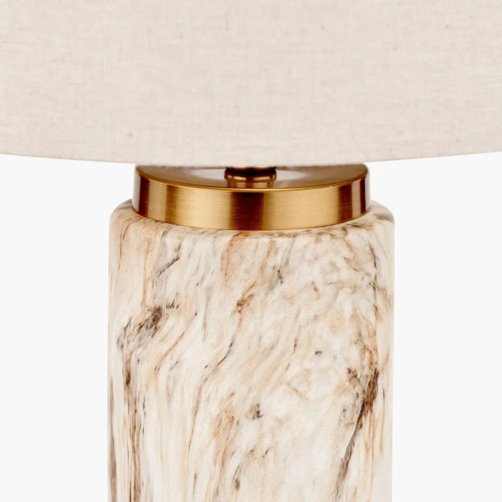 Carrara Natural Stone Effect Ceramic Tall Table Lamp  Nicholas John Interiors