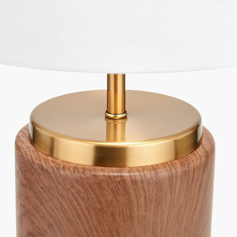 Carrara Wood Effect Ceramic Table Lamp  Nicholas John Interiors