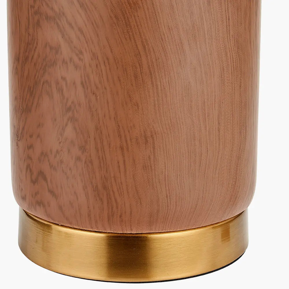 Carrara Wood Effect Ceramic Table Lamp  Nicholas John Interiors