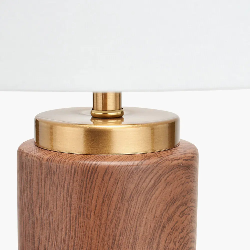 Carrara Wood Effect Ceramic Tall Table Lamp  Nicholas John Interiors