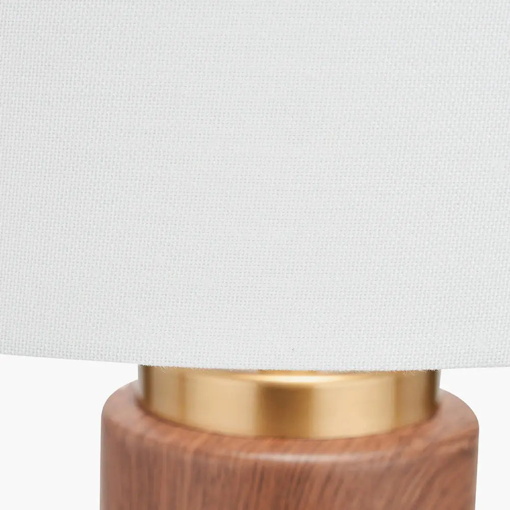 Carrara Wood Effect Ceramic Tall Table Lamp  Nicholas John Interiors
