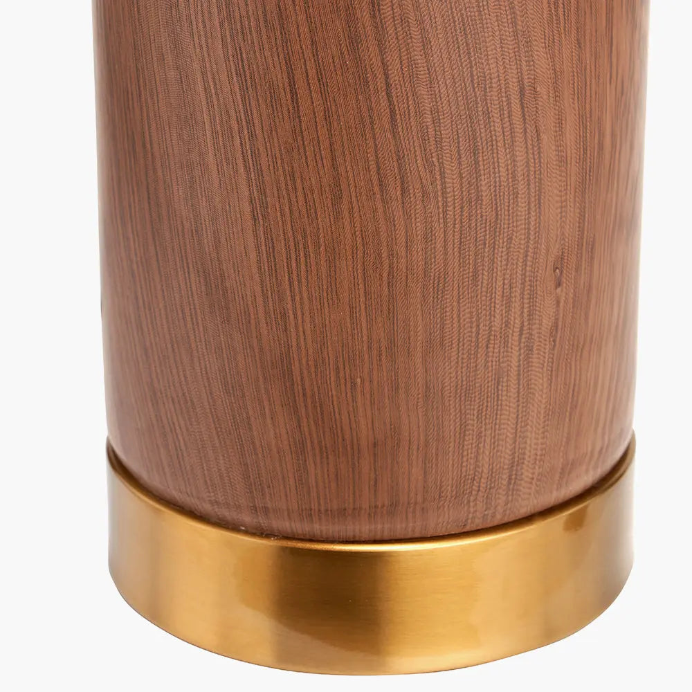 Carrara Wood Effect Ceramic Tall Table Lamp  Nicholas John Interiors