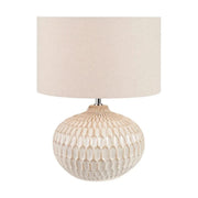 Cassius Textured Glazed Ceramic Table Lamp - Warm White  Nicholas John Interiors