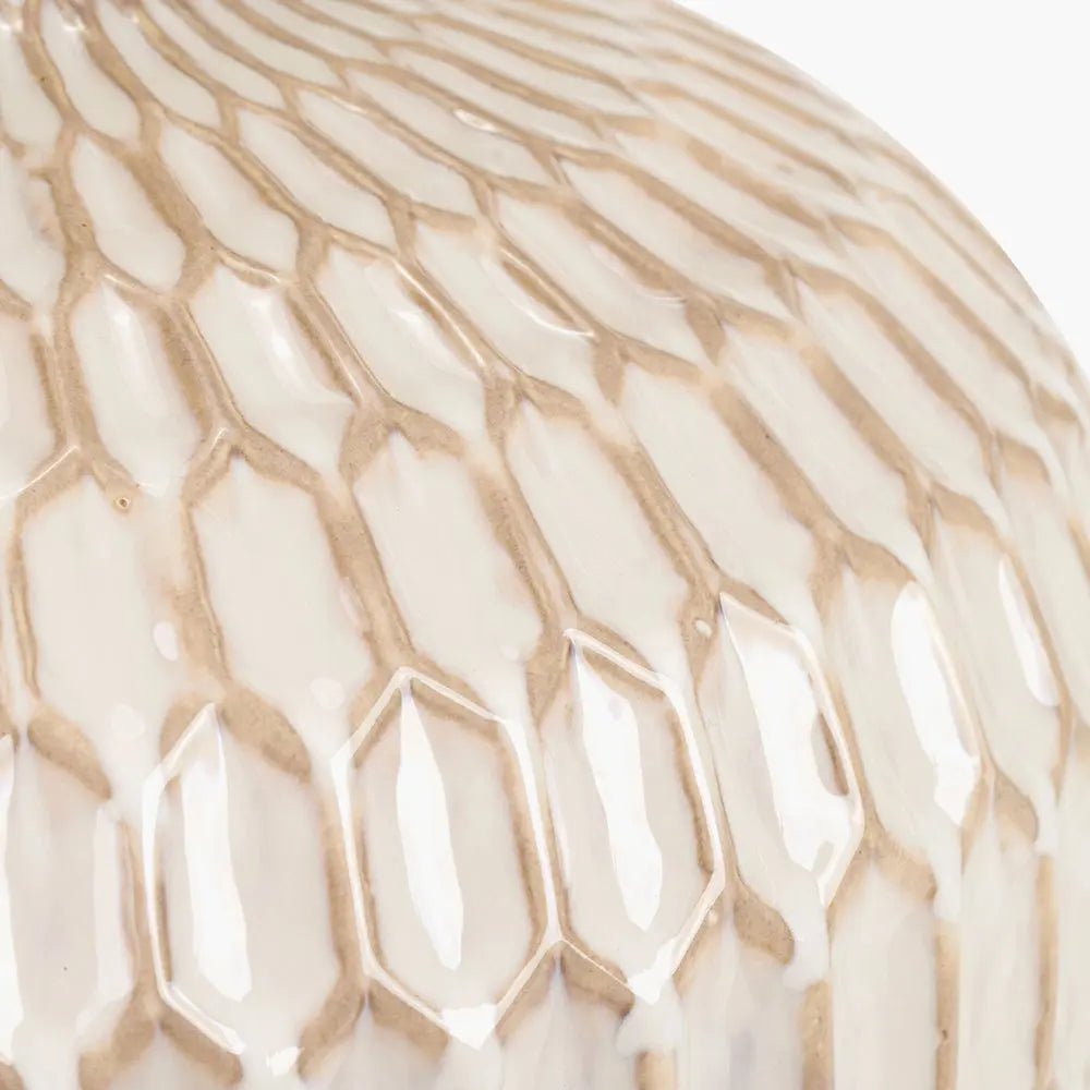 Cassius Textured Glazed Ceramic Table Lamp - Warm White  Nicholas John Interiors