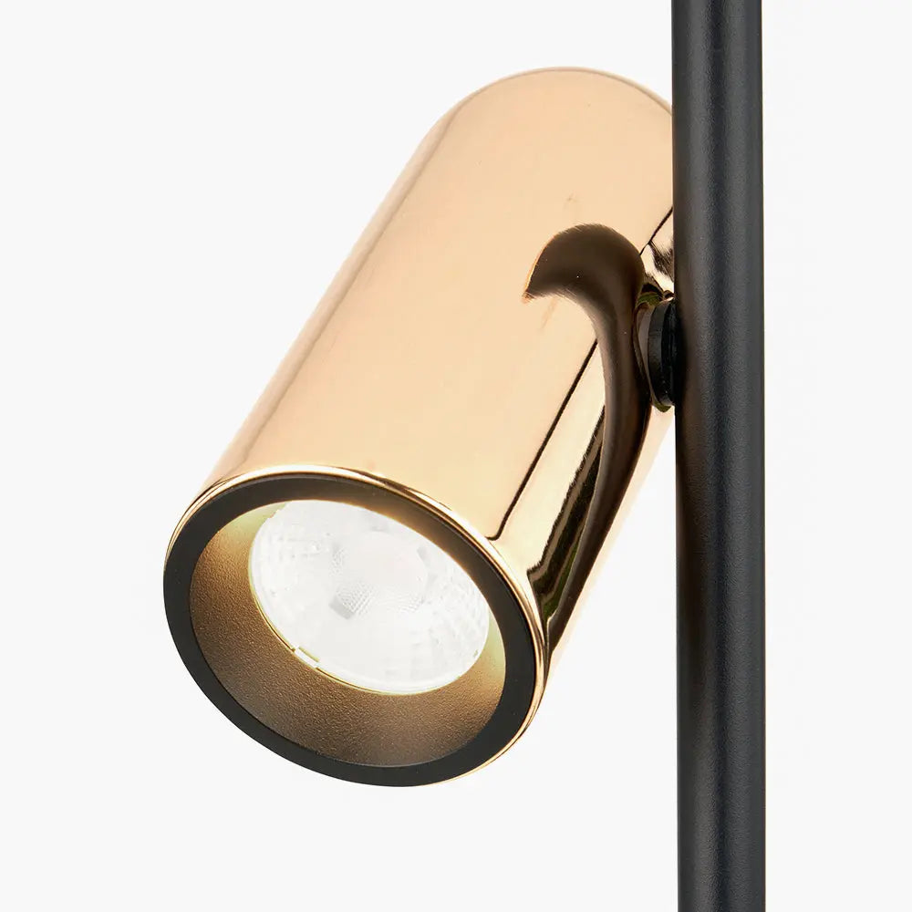 Xena Metal LED Table Lamp - Black & Rose Gold  Nicholas John Interiors