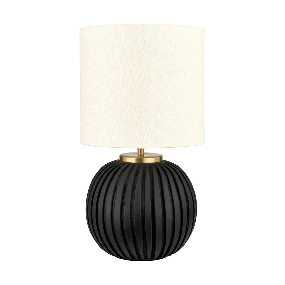 Ezekiel Terracotta Textured Ball Table Lamp - Black  Nicholas John Interiors