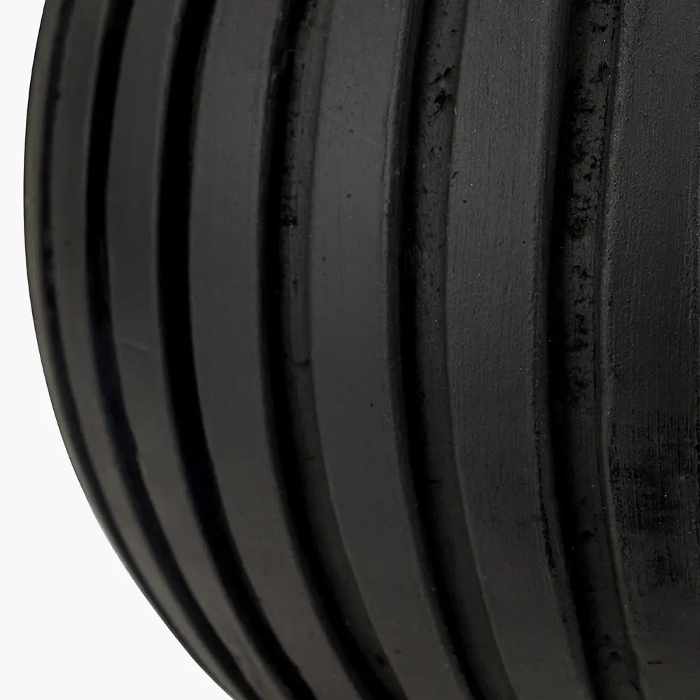 Ezekiel Terracotta Textured Ball Table Lamp - Black  Nicholas John Interiors