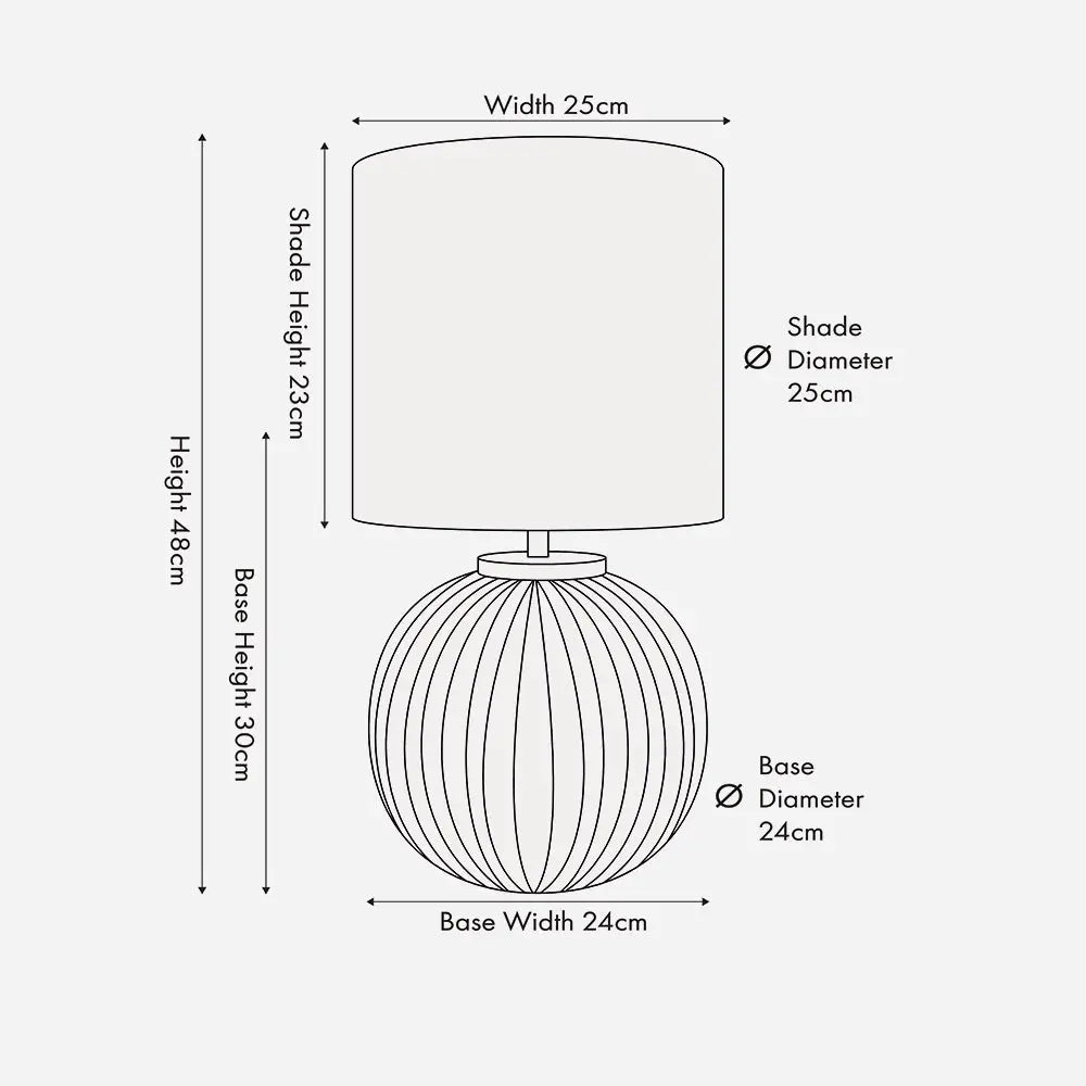 Ezekiel Terracotta Textured Ball Table Lamp - Black  Nicholas John Interiors