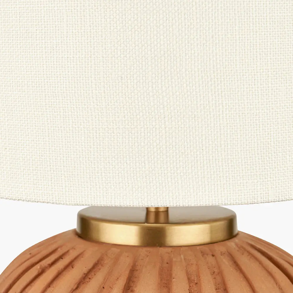 Ezekiel Terracotta Textured Ball Table Lamp - Natural  Nicholas John Interiors