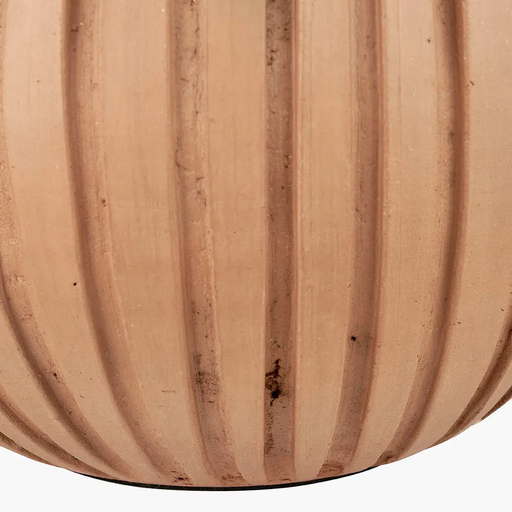 Ezekiel Terracotta Textured Ball Table Lamp - Natural  Nicholas John Interiors