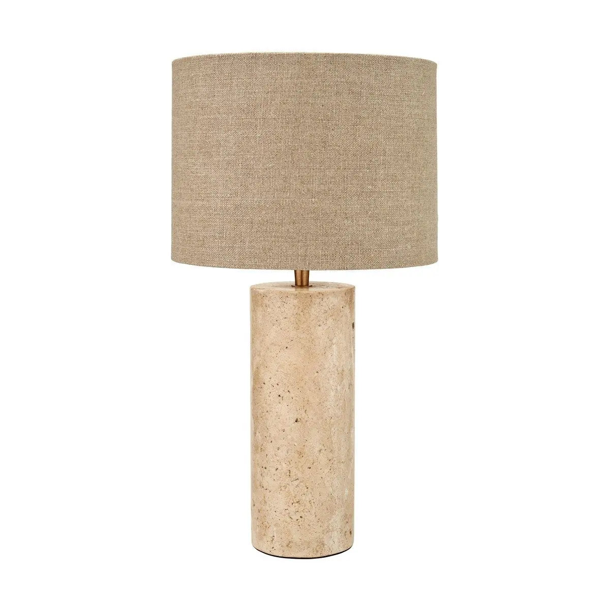 Kanoa Limestone Cylinder Table Lamp  Nicholas John Interiors