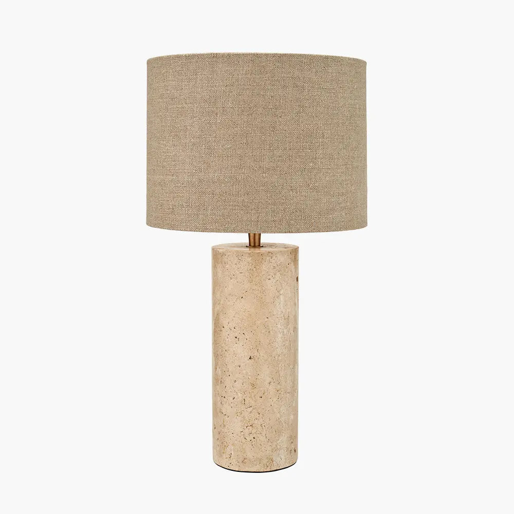 Kanoa Limestone Cylinder Table Lamp  Nicholas John Interiors