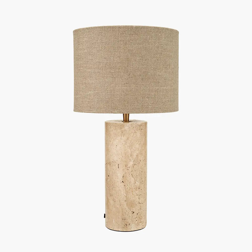 Kanoa Limestone Cylinder Table Lamp  Nicholas John Interiors