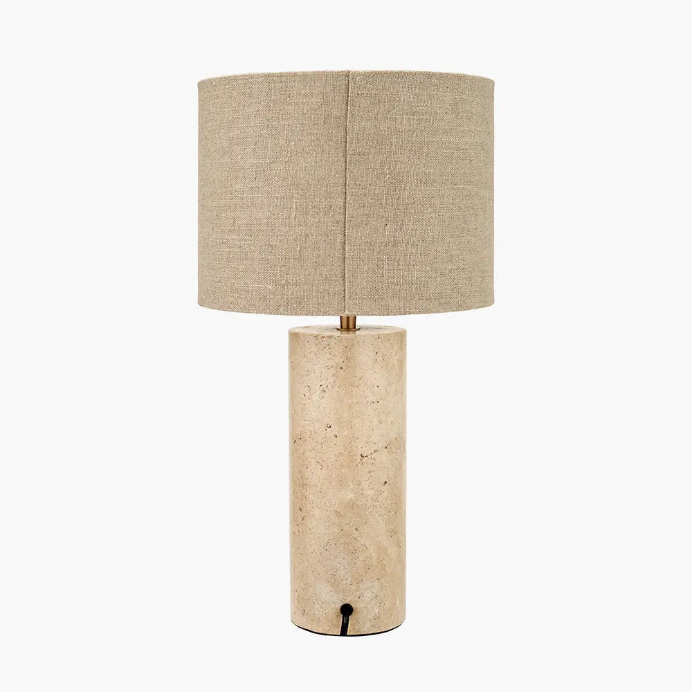 Kanoa Limestone Cylinder Table Lamp  Nicholas John Interiors