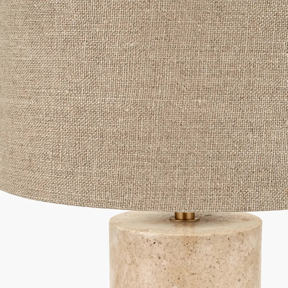 Kanoa Limestone Cylinder Table Lamp  Nicholas John Interiors