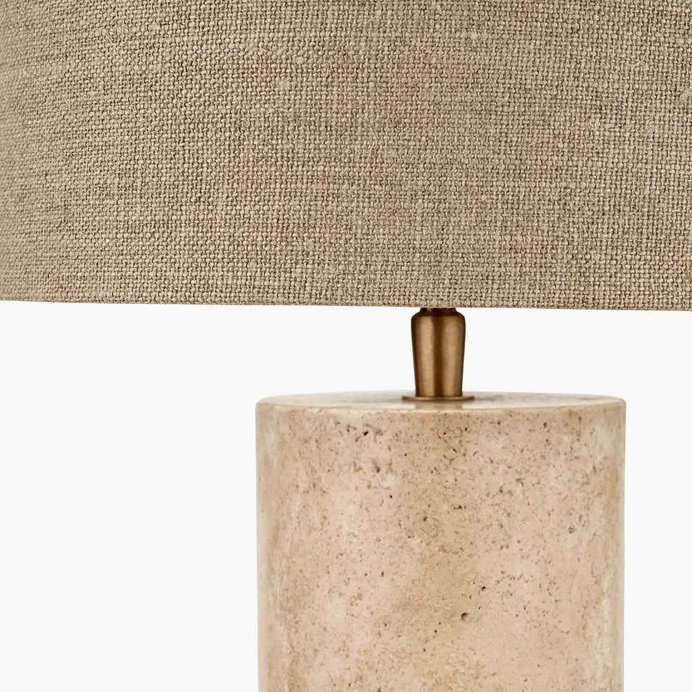 Kanoa Limestone Cylinder Table Lamp  Nicholas John Interiors