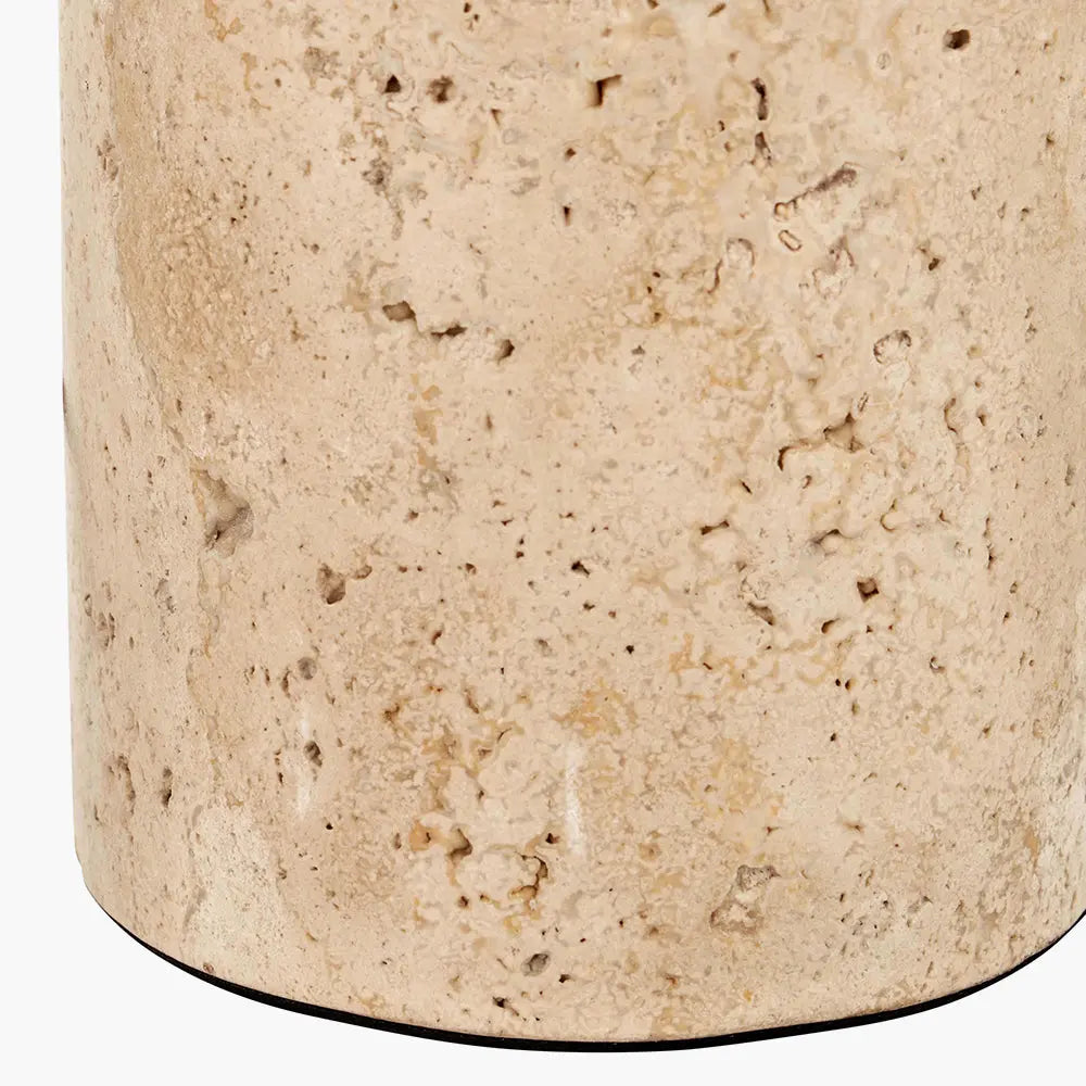 Kanoa Limestone Cylinder Table Lamp  Nicholas John Interiors