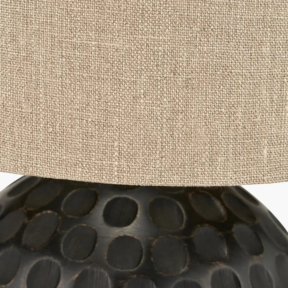Dante Table Lamp - Antique Black Mango Wood  Nicholas John Interiors