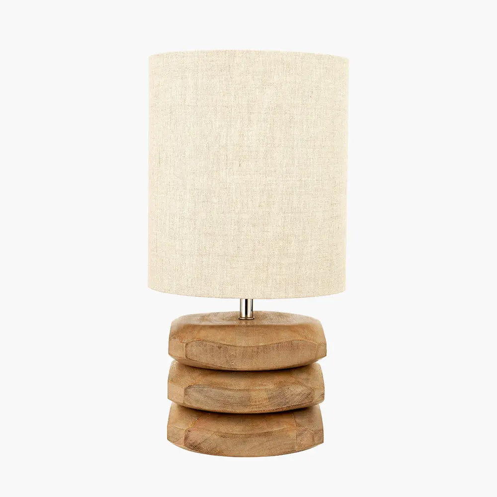 Amir 3 Pebble Table Lamp - Natural Mango Wood  Nicholas John Interiors