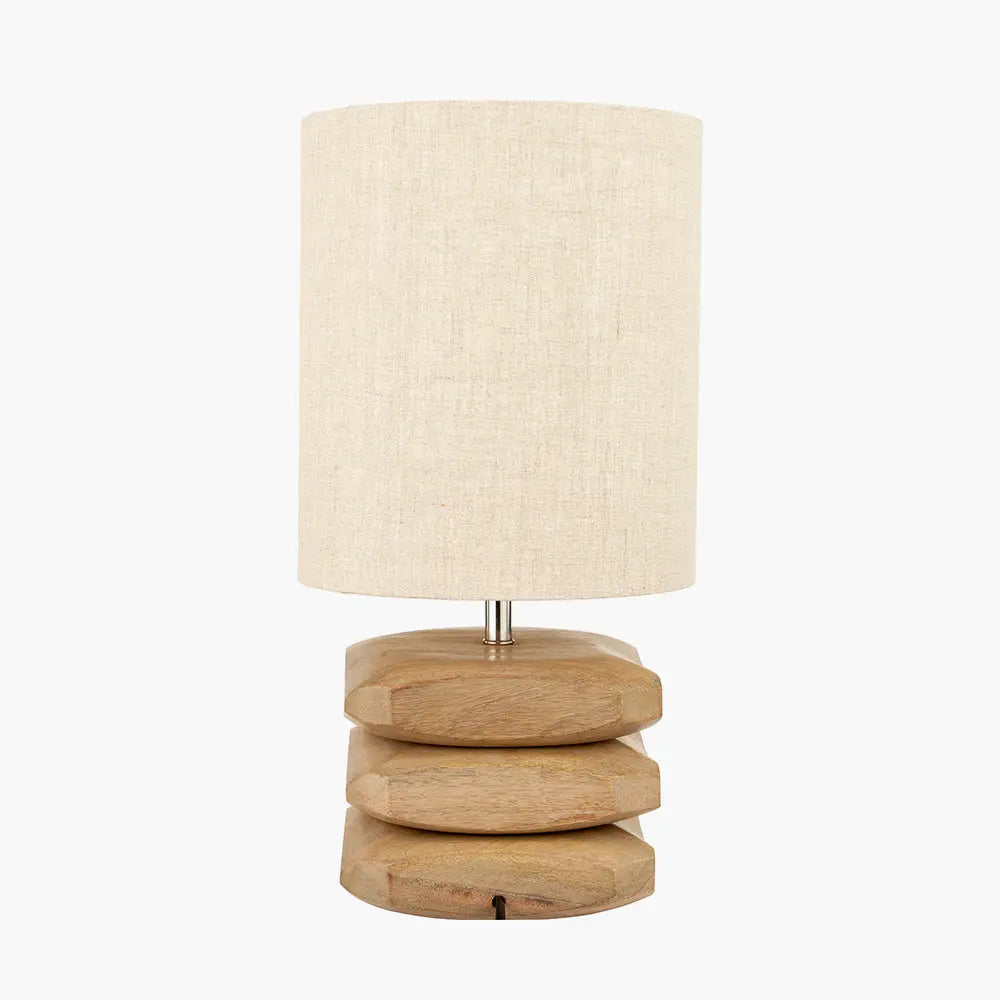 Amir 3 Pebble Table Lamp - Natural Mango Wood  Nicholas John Interiors