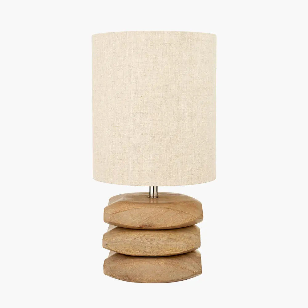 Amir 3 Pebble Table Lamp - Natural Mango Wood  Nicholas John Interiors
