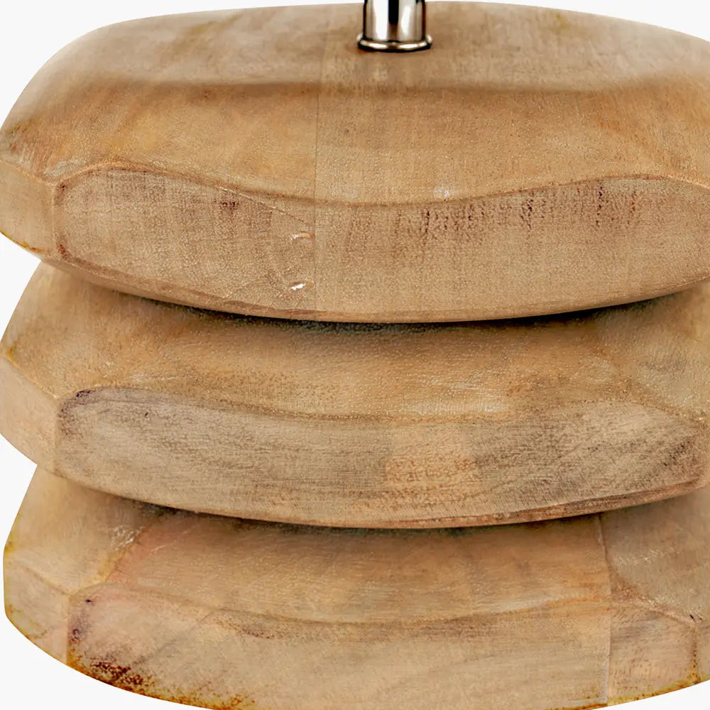 Amir 3 Pebble Table Lamp - Natural Mango Wood  Nicholas John Interiors
