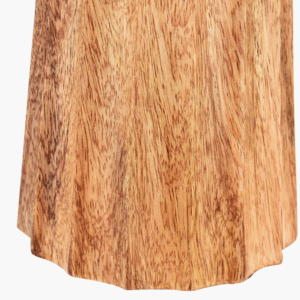 Draydon Textured Cone Table Lamp - Natural Mango Wood  Nicholas John Interiors