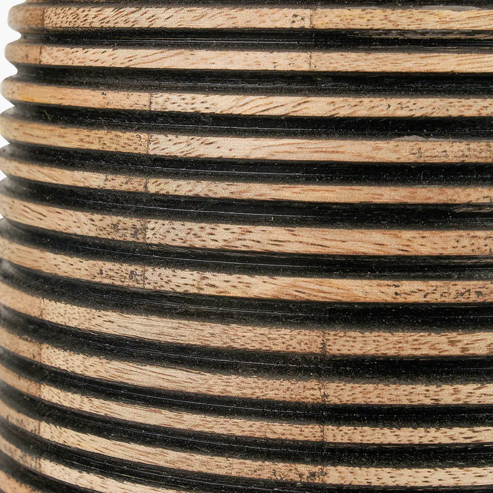 Caspian Grooved Table Lamp - Natural Mango Wood  Nicholas John Interiors