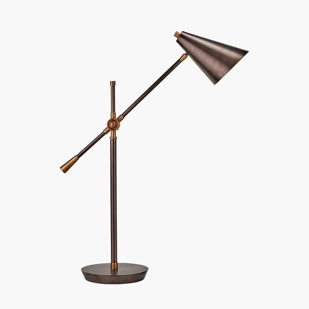 Emiliano Adjustable Floor Lamp - Antique Bronze & Brass  Nicholas John Interiors