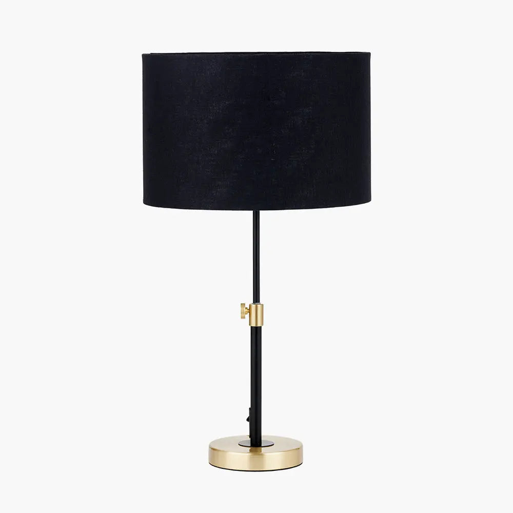 Bryce Metal Rise and Fall Table Lamp - Black & Gold  Nicholas John Interiors