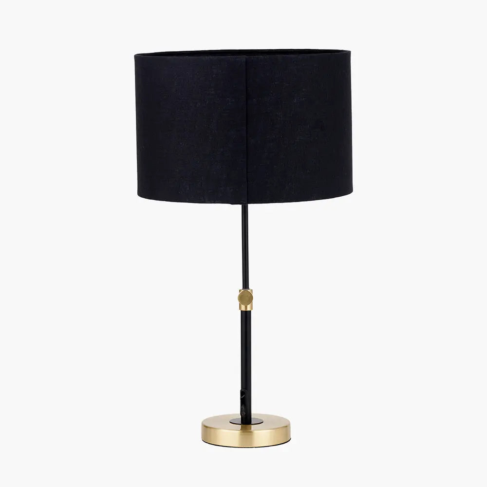 Bryce Metal Rise and Fall Table Lamp - Black & Gold  Nicholas John Interiors